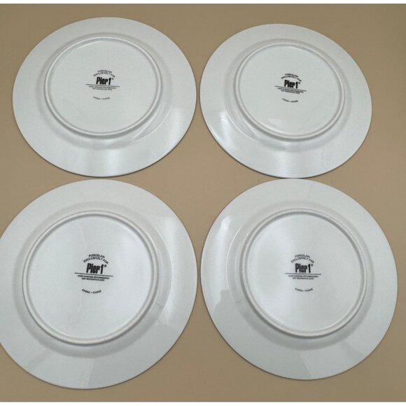 Set of 4 Pier 1 Martini Cocktail Dessert Plates Olive Porcelain Appetizer 7.5" - Picture 7 of 16